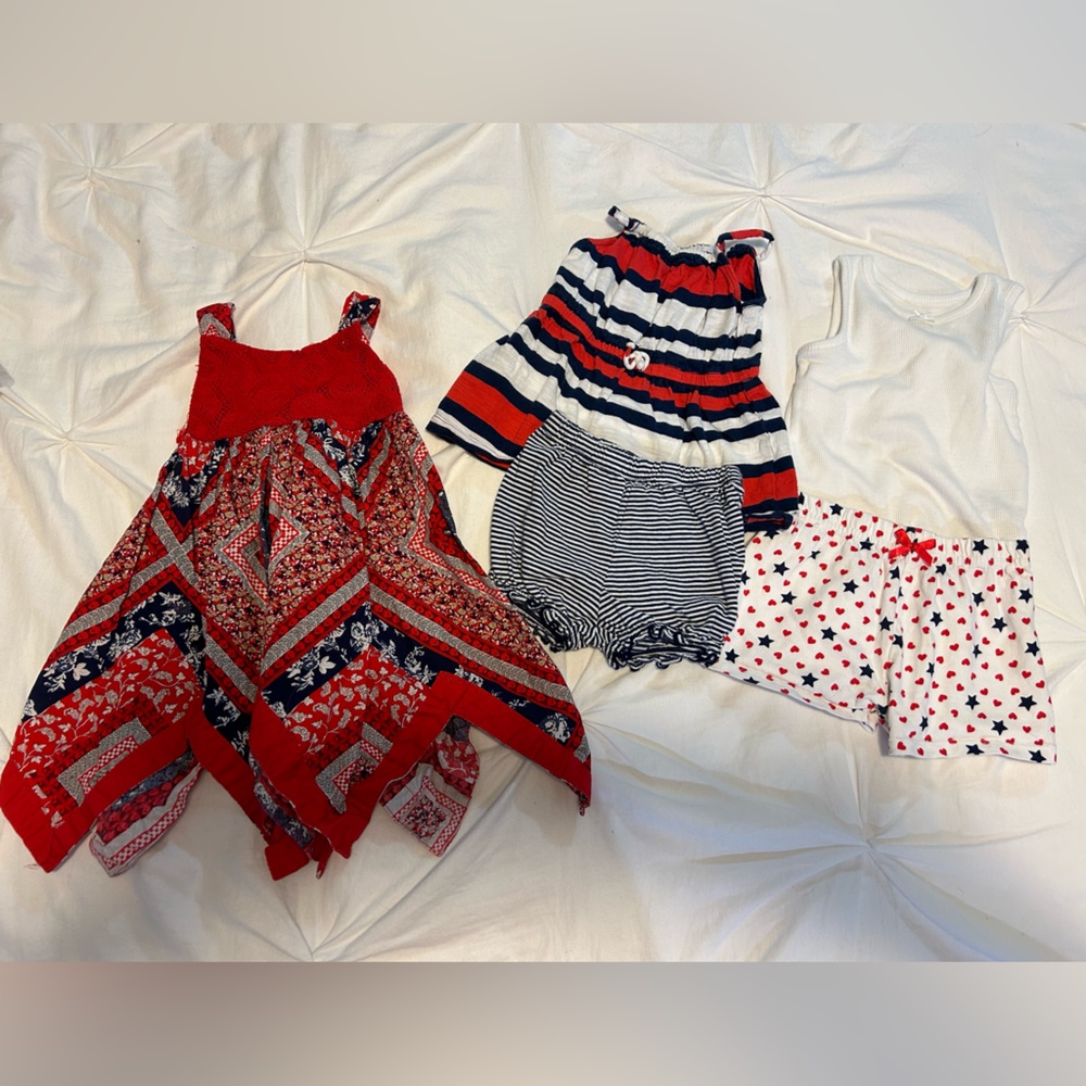 Red white and blue toddler girl clothes